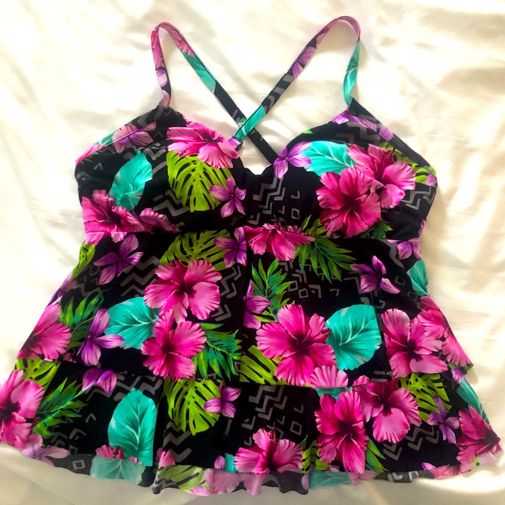 Tankini Tropical Swim Top